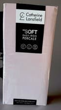 Image of Catherine Lansfield Extra Deep King Size, Plain Fitted Sheet. Blush Pink, NEW.