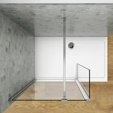 Image of 8mm NANO Walk In Wet Room Shower Enclosure Glass Screen & Optional Flipper Panel
