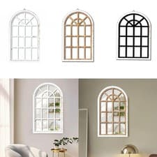 Image of Arched Window Wall Mirror Window Pane Mirror Acrylic Wall Mounted Rustic Wall