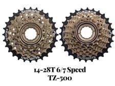 Image of Shimano Tourney MF-TZ500 6 or 7 Speed 14-28T Freewheel Cassette