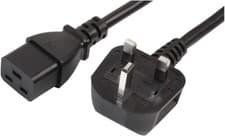 Image of 3M C19 Power Cable UK Plug To IEC 320 Cord Lead HO5VV-F 3G1.5mm² Approved