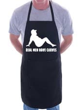Image of Real Men Have Curves Funny Birthday Novelty Baking BBQ Cooking Apron