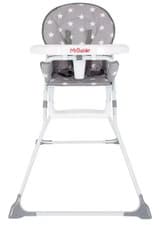 Image of My Babiie MBHC1 Compact Highchair Padded Lightweight Easy Storage - Grey Stars