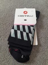 Image of Castelli Cycling Pendio Cycling Socks L/X Black, Pale Blue, White