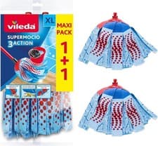 Image of Vileda Supermocio 3 Action XL Mop Refill Pack of 2