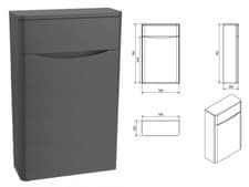 Image of Bathroom Furniture Basin Vanity Toilet WC Unit Floor Standing Anthracite Biella 