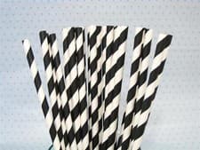 Image of 25/50/75/100 RETRO PAPER DRINKING STRAWS VINTAGE STRIPE PARTY WEDDING BIRTHDAY
