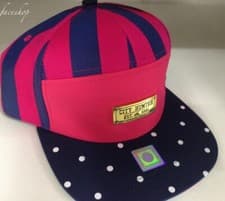 Image of Pink polka dot 5 panel cap, City Hunter premium baseball designer hat Womens