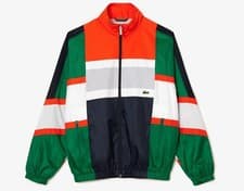 Image of LACOSTE MENS RELAXED FIT 3 CROCS COLOUR-BLOCK TRACK JACKET FR54 XLARGE RRP:-£240
