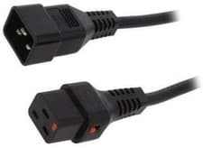 Image of IEC Lock 1m Power Extension 16A C19-C20 Black with IEC Locking C19 - PC1284