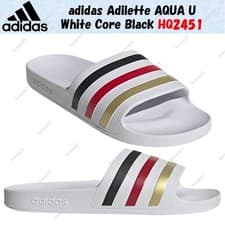 Image of adidas Adilette AQUA U White Core Black HQ2451 Men's Size