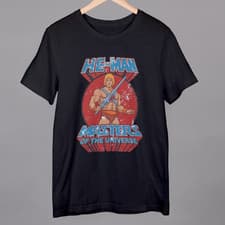 Image of Masters of The Universe He-Man Sword Power Classic Graphic T-Shirt Small to 4XL