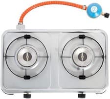 Image of Double Burner Stove Campingaz Camping Cook CV Easy Clic Outdoors Garden BBQ