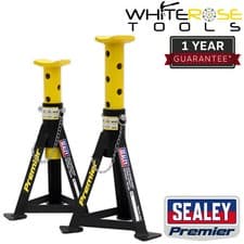 Image of Sealey Axle Stands (Pair) Premier 3tonne Capacity per Stand - Yellow