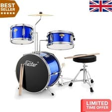 Image of Junior 14" Poplar Wood Drum Kit - Complete Set with Adjustable Throne & Cymbals