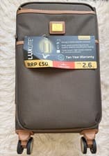 Image of IT Luggage Dark Brown Tan Trim Cabin Suitcase