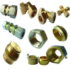 Image of Brass Compression Fittings, Plumbing quality, Air, Water, Gas, Metric Sizes.