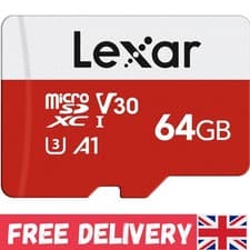 Image of 64GB MicroSDXC Card with Adapter - 100MB/s UHS-I, Perfect for Action Cameras