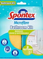 Image of Spontex Microfibre Bathroom Kit (2 Cloths)