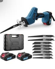 Image of Cordless Reciprocating Saw w/ 4 Blades Set & 2 Batteries 3000RMP Variable Speed