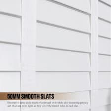 Image of Faux Wood Venetian Blinds Made to Measure Blind with Tape – 50mm Slat – White