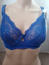 Image of Boux Avenue Balconette Bra Cobalt Blue Gracey Wired Lace Non Lined 32G