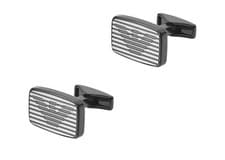 Image of Emporio Armani EGS2179060 Signature Collection Black Steel Layer Men's Cufflinks