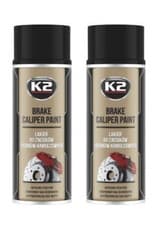 Image of 2 x K2 BRAKE CALIPER PAINT BLACK HIGH GLOSS 260°C Resistant Spray Lacquer 400 mL