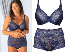 Image of Charnos Rosalind Full Cup Bra or Deep Brief Navy 32-40 B-G Cup