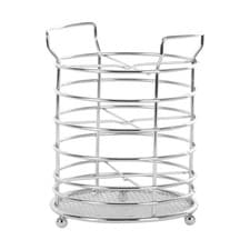 Image of Chrome Cutlery Holder Metal Utensil Caddy for Kitchen Tabletop & Storage