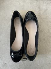 Image of BNIB Clarks Couture Bloom Black Patent Ballet Pumps Uk Size 6 D