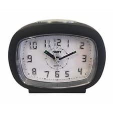 Image of BEEP ALARM CLOCK 9CM IN MAT BLACK NIGHT LIGHT WITH SWEEPING SECONDS HAND