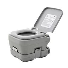 Image of HOMCOM 10L Travel Portable Toilet Outdoor Camping Picnic With 2 Detachable, Grey