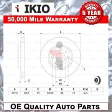 Image of Fits Panda Doblo 500 Fiorino Stilo Bipper Nemo MiTo Brake Disc Front Ikio