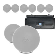 Image of Studiomaster Sound System with Active Sub & 8x 6.5" Ceiling Speakers