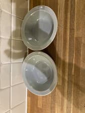 Image of Denby Intro/Everyday - Soft Grey Rimmed Cereal Bowls X2 Brand New