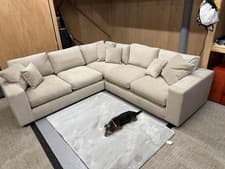 Image of Swoon Althaea Large Corner Sofa In Taupe Easy Velvet RRP £3209