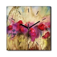 Image of Canvas Clock Wall Art Beautiful Watercolour paintings that bring flowers 30x30