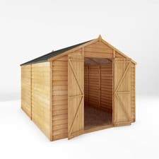 Image of 10x8 Wood Garden Shed Overlap Apex Storage Double Door Windowless Store Waltons 