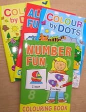 Image of Children kids Educational Numbers Activity Alphabet & Colouring By Dots Books