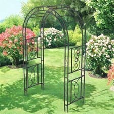 Image of XXL Garden Arch Heavy Duty Metal Trellis Climbing Plants Vine Rack Wedding Stand
