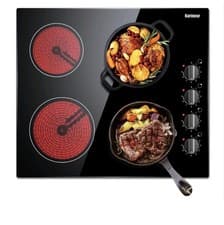 Image of Karinear Ceramic Hob Electric Hob 60cm Built in 4 Zones with Konb Control 6000W