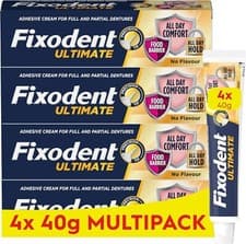 Image of Fixodent Ultimate Denture Adhesive, Flavour Free 40g x 4