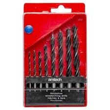 Image of Drill Wood Bit Set 8 Piece Carbon Steel Tipped Carpenters Woodworking 3mm - 10mm