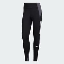 Image of ADIDAS Women's Black Grey Own The Run Block 7/8 Leggings Size XS