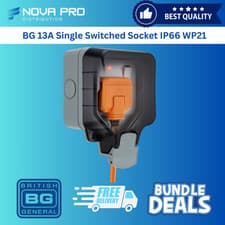 Image of BG Electrical WP21 13A Single Weatherproof Outdoor Switched Power Socket IP66