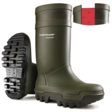 Image of Dunlop Thermo+ Safety Wellingtons Green Sizes 5-12