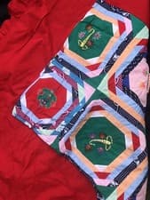 Image of Beautiful 3D 90x80 Red Appliqué Frogs Spiders Raised Quilt Bedspread Handmade