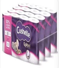 Image of Cushelle Quilted 3 Ply Longer Lasting Rolls Toilet Tissue Rolls, 32 Toilet Rolls