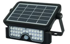 Image of Luceco LED Solar Guardian PIR Sensor Floodlight 550 Lumen IP65 4000K Black 5Watt